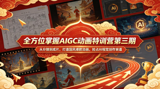 全方位掌握AIGC动画特训营第三期,从分镜到成片,打造国风爆款动画,抢占AI视觉创作赛道红利-智云网创 - 网创副业项目资源站