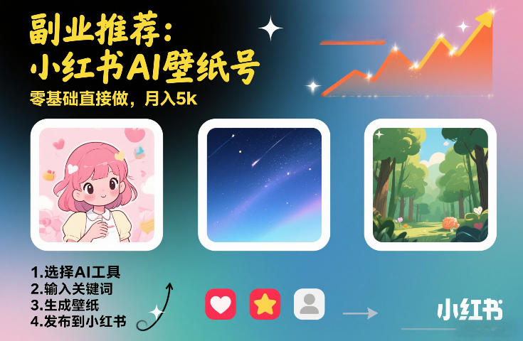 副业推荐:小红书AI壁纸号,零基础直接做,月入5k-智云网创 - 网创副业项目资源站