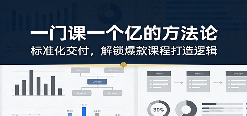 一门课一个亿的方法论：标准化交付，解锁爆款课程打造逻辑-智云网创 - 网创副业项目资源站