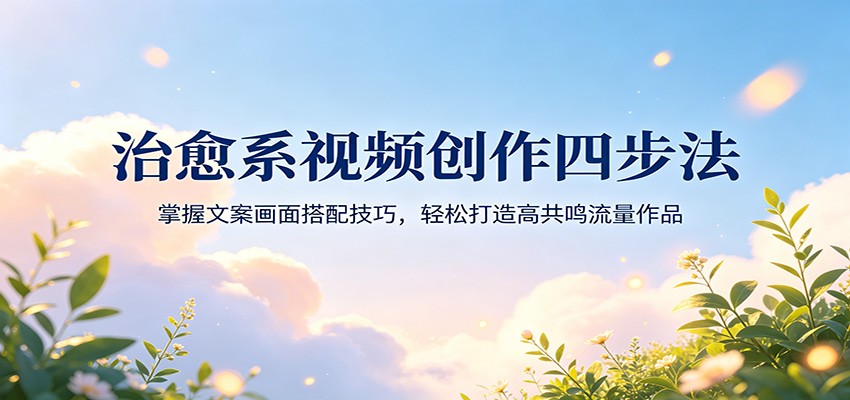 治愈系视频创作四步法：掌握文案画面搭配技巧，轻松打造高共鸣流量作品-智云网创 - 网创副业项目资源站