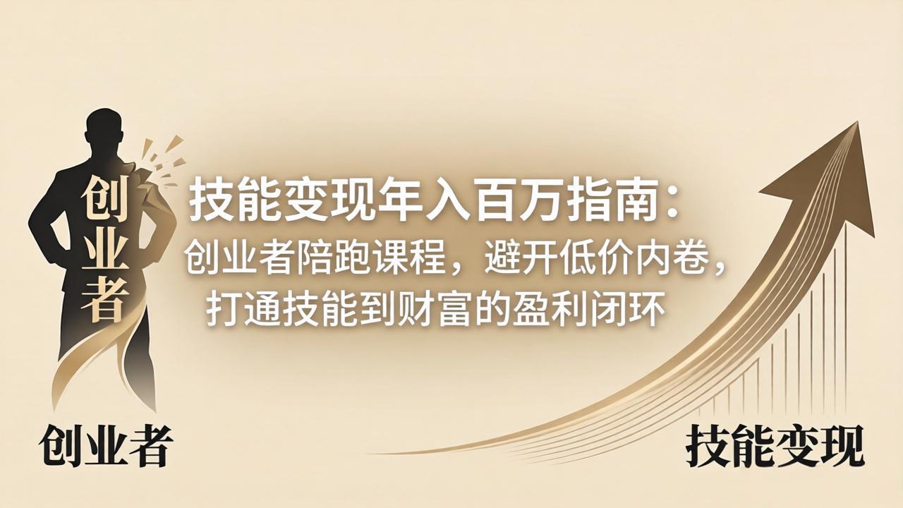 技能变现年入百万指南:创业者陪跑课程,避开低价内卷,打通技能到财富的盈利闭环-智云网创 - 网创副业项目资源站