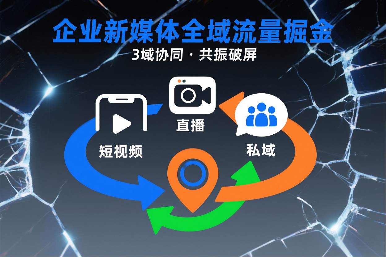 短视频全域商业模式，企业新媒体全域流量掘金，3域协同，共振破屏，短视频-直播-私域-地域-智云网创 - 网创副业项目资源站