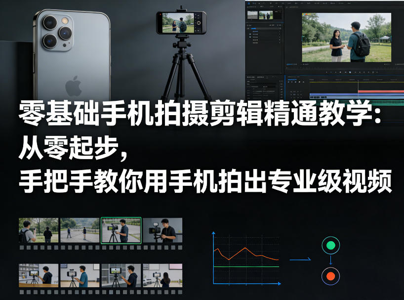零基础手机拍摄剪辑精通教学：从零起步，手把手教你用手机拍出专业级视频-智云网创 - 网创副业项目资源站