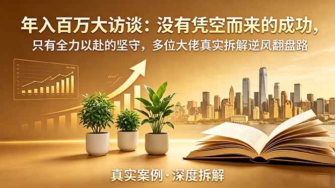 (18891期)年入百万大访谈-更新:没有凭空而来的成功,只有全力以赴的坚守,多位大佬真实拆解逆风翻盘路-智云网创 - 网创副业项目资源站