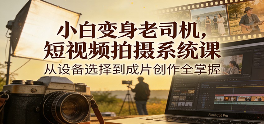 小白变身老司机，短视频拍摄系统课，从设备选择到成片创作全掌握-智云网创 - 网创副业项目资源站