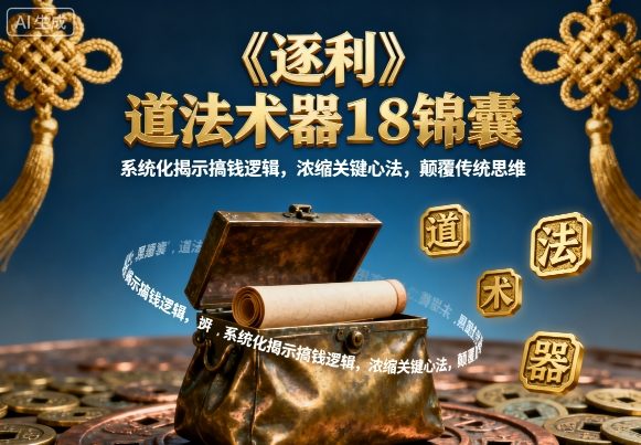 《逐利》道法术器18锦囊,系统化揭示搞钱逻辑,浓缩关键心法,颠覆传统思维(更新)-智云网创 - 网创副业项目资源站