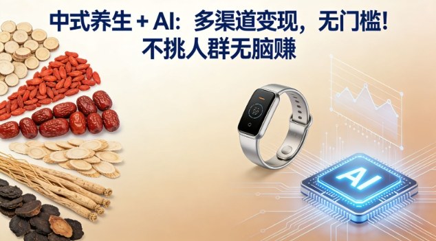 中式养生+AI:多渠道变现,无门槛,不挑人群无脑賺-智云网创 - 网创副业项目资源站