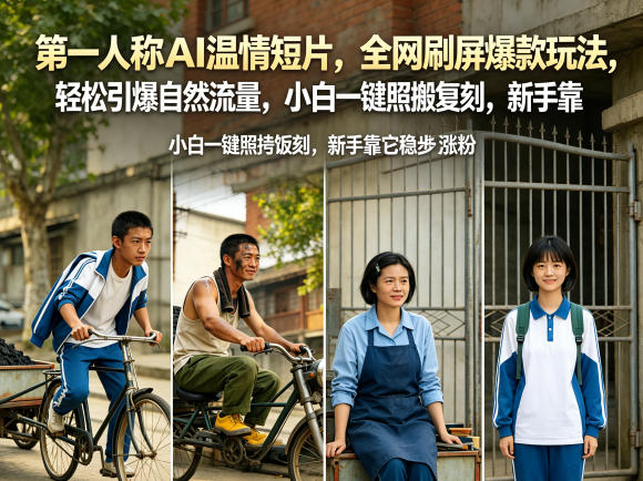 第一人称AI温情短片,全网刷屏爆款玩法,轻松引爆自然流量,小白一键照搬复刻,新手靠它稳步涨粉-智云网创 - 网创副业项目资源站