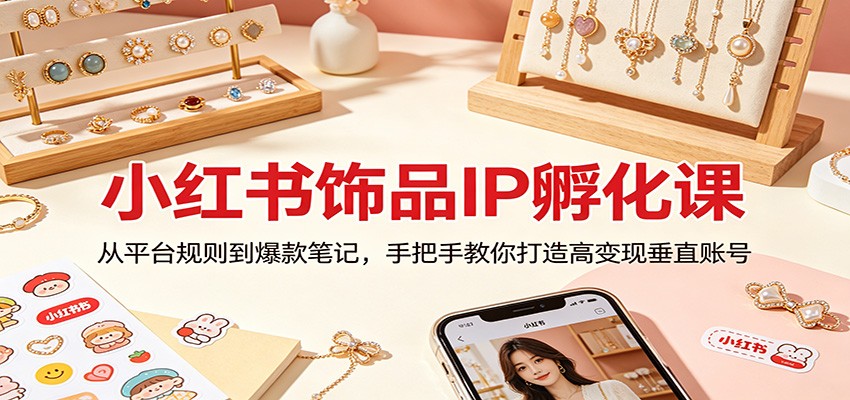 小红书饰品IP孵化课：从平台规则到爆款笔记，手把手教你打造高变现垂直账号-智云网创 - 网创副业项目资源站