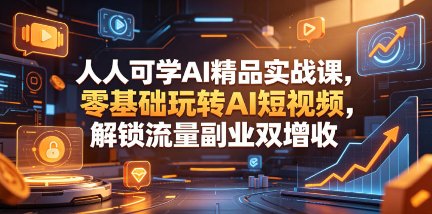 人人可学AI精品实战课,零基础玩转AI短视频,解锁流量副业双增收-智云网创 - 网创副业项目资源站