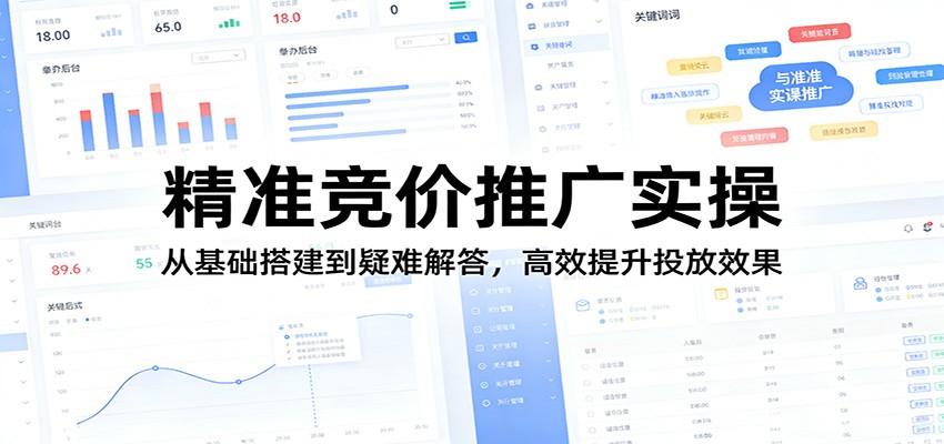 精准竞价推广实操:从基础搭建到疑难解答,高效提升投放效果-智云网创 - 网创副业项目资源站