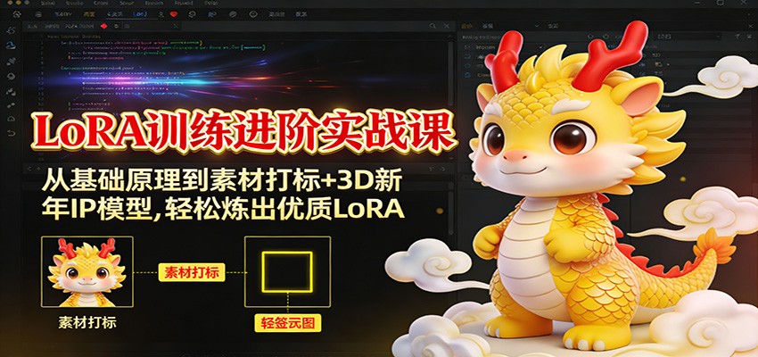 LoRA训练进阶实战课:从基础原理到素材打标+3D新年IP模型,轻松炼出优质LoRA-智云网创 - 网创副业项目资源站