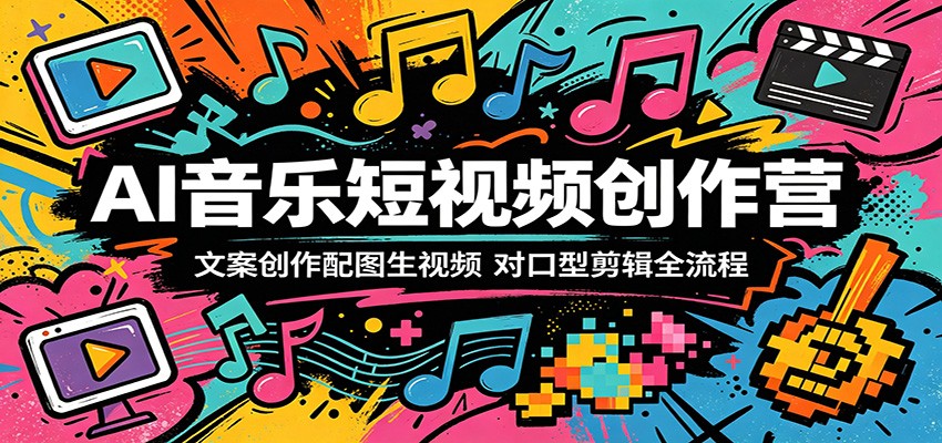 AI音乐短视频创作营：文案创作配图生视频，对口型剪辑全流程-智云网创 - 网创副业项目资源站