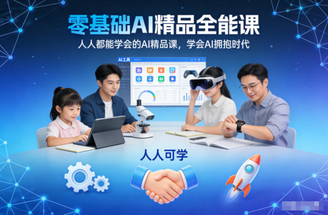 零基础AI精品全能课，人人都能学会的AI精品课，学会AI拥抱时代-智云网创 - 网创副业项目资源站
