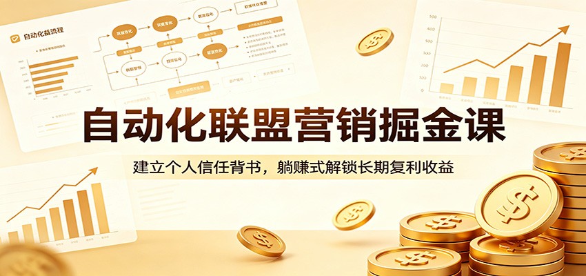 自动化联盟营销掘金课:建立个人信任背书,躺赚式解锁长期复利收益-智云网创 - 网创副业项目资源站