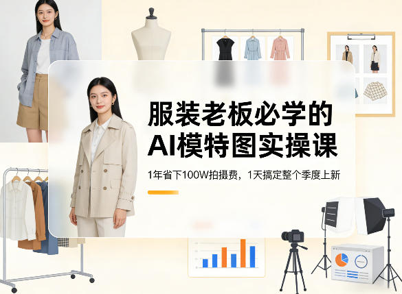 服装老板必学的AI模特图实操课，1年省下100W拍摄费，1天搞定整个季度上新-智云网创 - 网创副业项目资源站