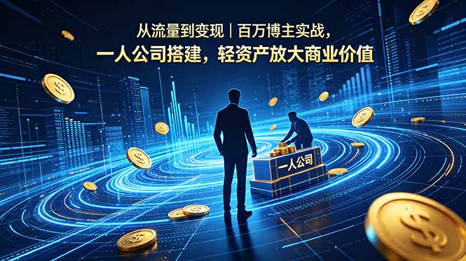 从流量到变现|百万博主实战,一人公司搭建,轻资产放大商业价值-智云网创 - 网创副业项目资源站