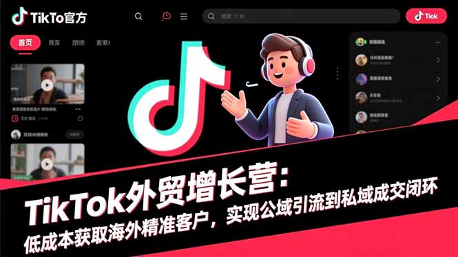 TikTok外贸增长营:低成本获取海外精准客户,实现公域引流到私域成交闭环-智云网创 - 网创副业项目资源站