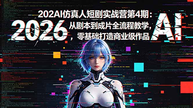 2026AI仿真人短剧实战营第4期:从剧本到成片全流程教学,零基础打造商业级作品-智云网创 - 网创副业项目资源站
