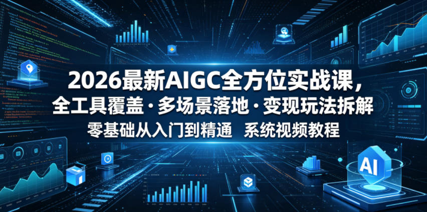 2026最新AIGC全方位实战课,全工具覆盖・多场景落地・变现玩法拆解,零基础从入门到精通系统视频教程-智云网创 - 网创副业项目资源站