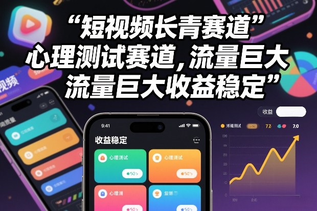 短视频长青赛道,心里测试赛道,流量巨大,收益稳定-智云网创 - 网创副业项目资源站