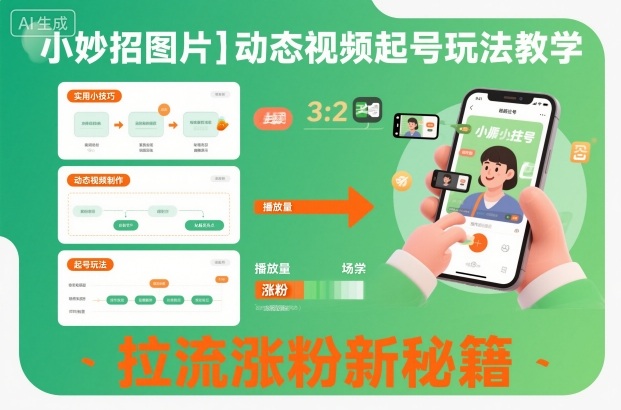 小妙招图片＋动态视频起号玩法教学，拉流涨粉新秘籍-智云网创 - 网创副业项目资源站