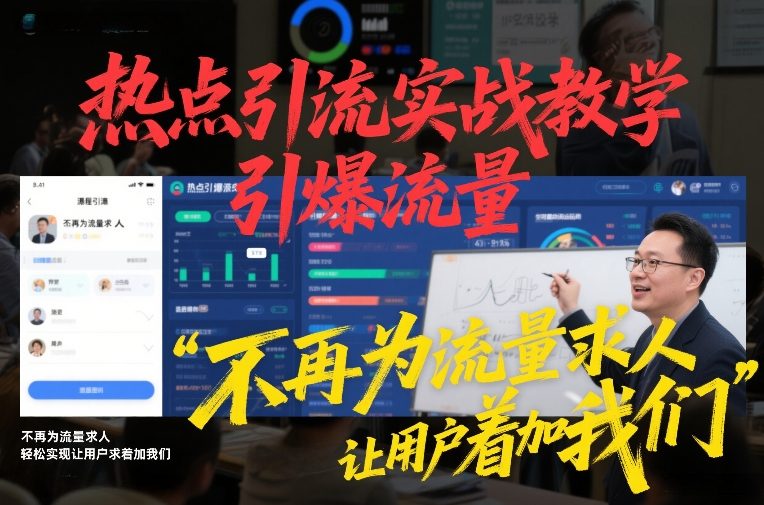 热点引流实战教学，引爆流量，不再为流量求人，轻松实现让用户求着加我们-智云网创 - 网创副业项目资源站