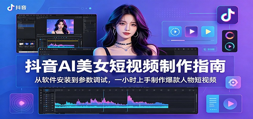 抖音AI美女短视频制作指南：从软件安装到参数调试，一小时上手制作爆款人物短视频-智云网创 - 网创副业项目资源站