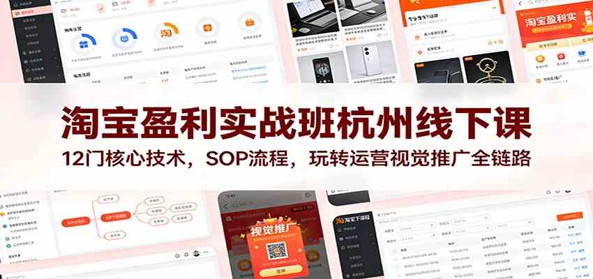 淘宝盈利实战班杭州线下课:12门核心技术,SOP 流程,玩转运营视觉推广全链路-智云网创 - 网创副业项目资源站