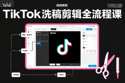 TikTok洗稿剪辑全流程课,PR洗稿剪辑全流程,TK洗稿运营课-智云网创 - 网创副业项目资源站
