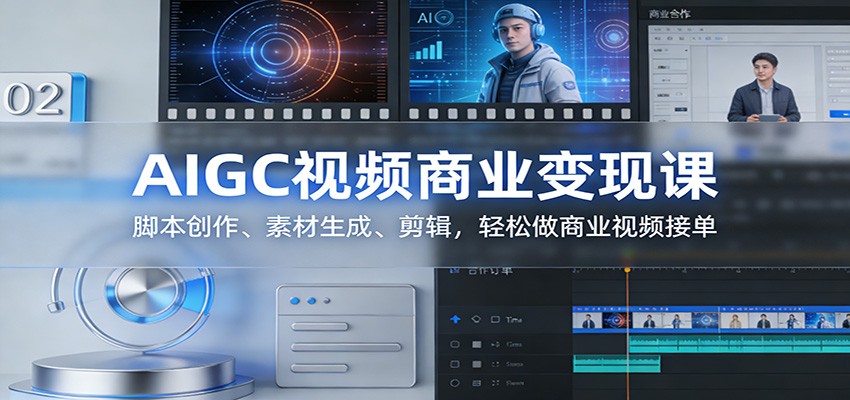 AIGC视频商业变现课：脚本创作、素材生成、剪辑，轻松做商业视频接单-智云网创 - 网创副业项目资源站