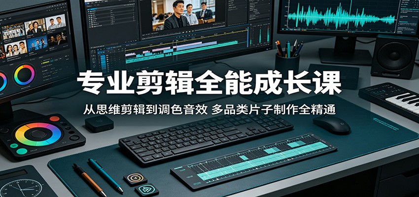 专业剪辑全能成长课:从思维剪辑到调色音效,多品类片子制作全精通-智云网创 - 网创副业项目资源站