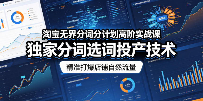 淘宝无界分词分计划高阶实战课，独家分词选词投产技术，精准打爆店铺自然流量-智云网创 - 网创副业项目资源站