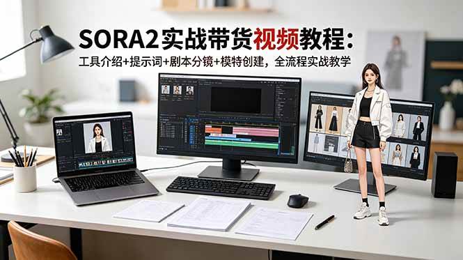 (18718期)SORA2实战带货视频教程:工具介绍+提示词+剧本分镜+模特创建,全流程实战教学-智云网创 - 网创副业项目资源站