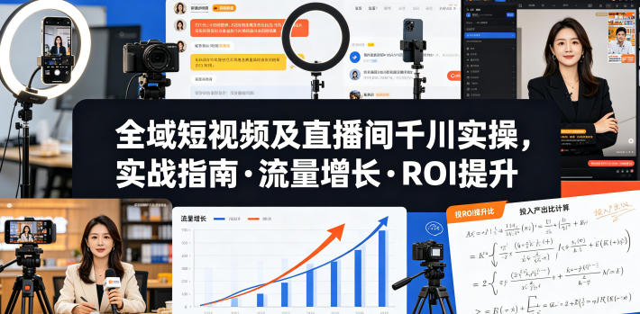 全域短视频及直播间千川实操,实战指南·流量增长·ROI提升(更新)-智云网创 - 网创副业项目资源站