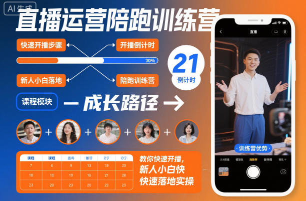 直播运营陪跑训练营，教你快速开播，新人小白快速落地实操-智云网创 - 网创副业项目资源站