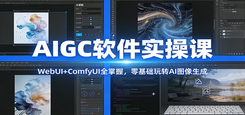 AIGC软件实操课：WebUI+ComfyUI全掌握，零基础玩转AI图像生成-智云网创 - 网创副业项目资源站