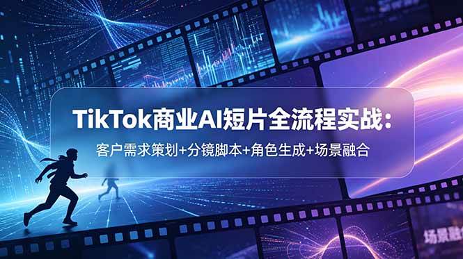（18678期）TikTok商业AI短片全流程实战：客户需求策划+分镜脚本+角色生成+场景融合-智云网创 - 网创副业项目资源站
