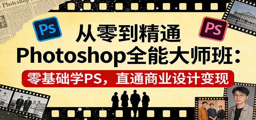 从零到精通Photoshop全能大师班:零基础学PS,直通商业设计变现-智云网创 - 网创副业项目资源站