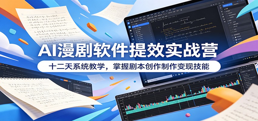 AI漫剧软件提效实战营：十二天系统教学，掌握剧本创作制作变现技能-智云网创 - 网创副业项目资源站