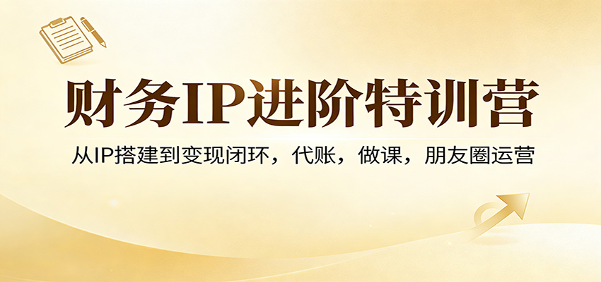 财务IP进阶特训营：从IP搭建到变现闭环，代账，做课，朋友圈运营-智云网创 - 网创副业项目资源站