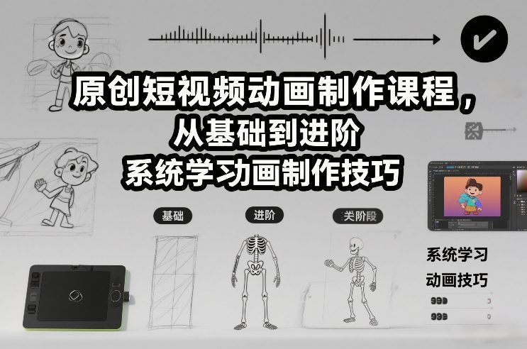 原创短视频动画制作课程，从基础到进阶，系统学习动画制作技巧-智云网创 - 网创副业项目资源站