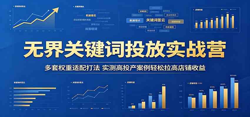 无界关键词投放实战营:多套权重适配打法,实测高投产案例轻松拉高店铺收益-智云网创 - 网创副业项目资源站