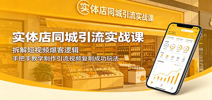 实体店同城引流实战课:拆解短视频爆客逻辑,手把手教学制作引流视频复制成功玩法-智云网创 - 网创副业项目资源站