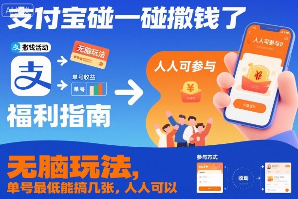 支付宝碰一碰撒钱了，无脑玩法，单号最低能搞几张，人人可以撸【揭秘】-智云网创 - 网创副业项目资源站