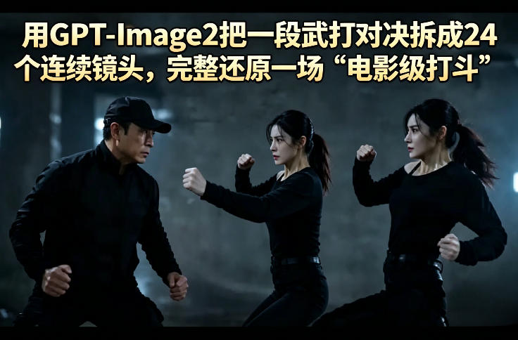 用GPT-Image2把一段武打对决拆成24个连续镜头,完整还原一场“电影级打斗”-智云网创 - 网创副业项目资源站