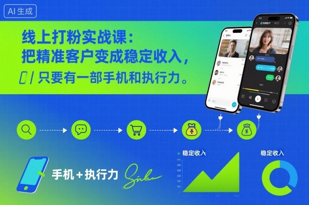 线上打粉实战课：把精准客户变成稳定收入，只要有一部手机和执行力-智云网创 - 网创副业项目资源站
