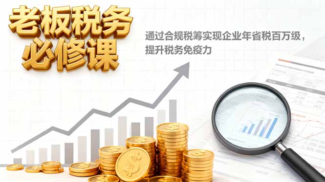 老板税务必修课,通过合规税筹实现企业年省税百万级,提升税务免疫力-智云网创 - 网创副业项目资源站