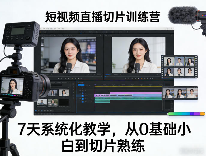 短视频直播切片训练营,7天系统化教学,从0基础小白到切片熟练-智云网创 - 网创副业项目资源站