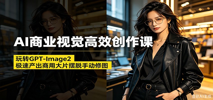 AI商业视觉高效创作课：玩转GPT-Image2，极速产出商用大片摆脱手动修图-智云网创 - 网创副业项目资源站